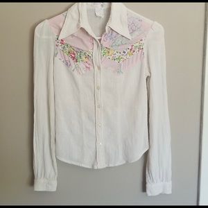 SOLD Vintage 70’s cotton gauze button down shirt